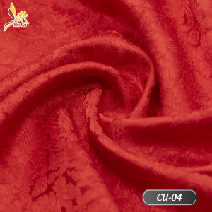 Vải lụa tơ tằm Nha Xá hoa cúc đỏ tươi - CU04