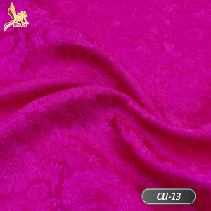 Vải lụa tơ tằm Nha Xá hoa cúc hồng sen - CU13