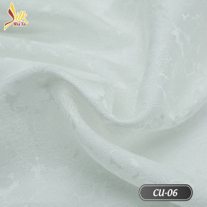 Vải lụa tơ tằm Nha Xá hoa cúc trắng tinh - CU06