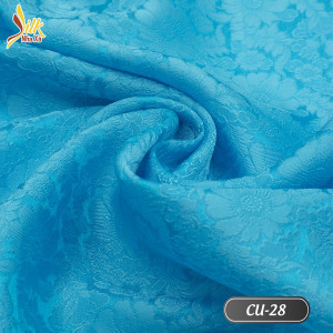 Vải lụa tơ tằm Nha Xá hoa cúc xanh da trời - CU28